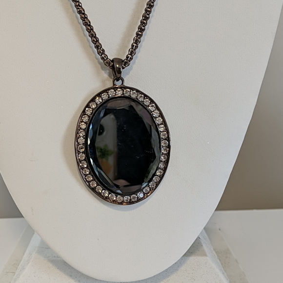 Brown & Grey Medallion Necklace - Picture 2 of 3